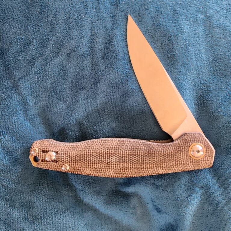 Giant Mouse ACE Sonoma V2 Natural Canvas Micarta Discounted "Rescue Mouse" knives for sale