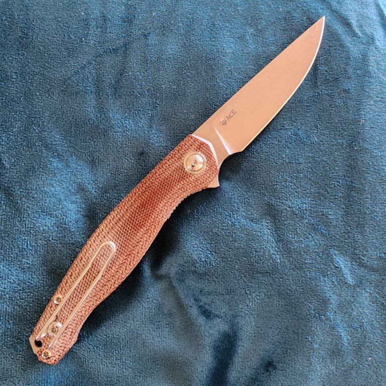 Giant Mouse ACE Sonoma V2 Natural Canvas Micarta Discounted "Rescue Mouse" knives for sale