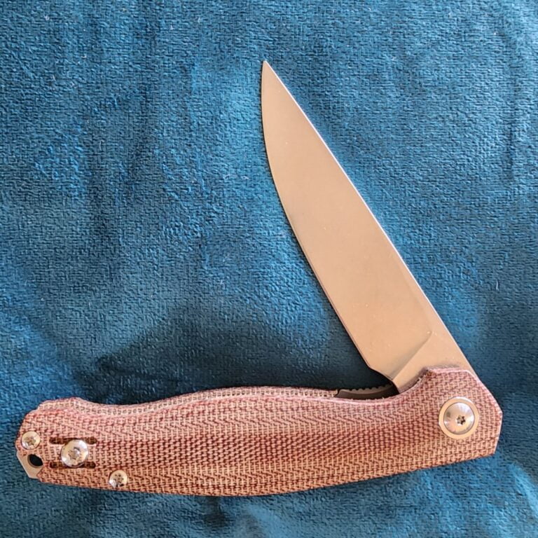 Giant Mouse ACE Sonoma V2 Natural Canvas Micarta Discounted "Rescue Mouse" knives for sale