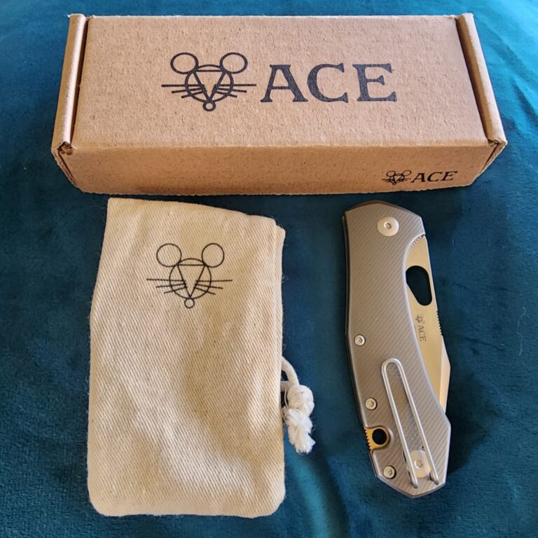 Giant Mouse ACE Atelier Titanium Discounted "Rescue Mouse" knives for sale