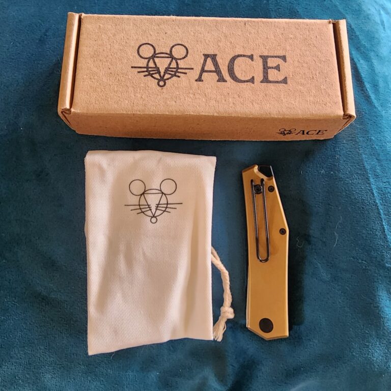 Giant Mouse ACE Brass Clyde Discounted "Rescue Mouse" knives for sale