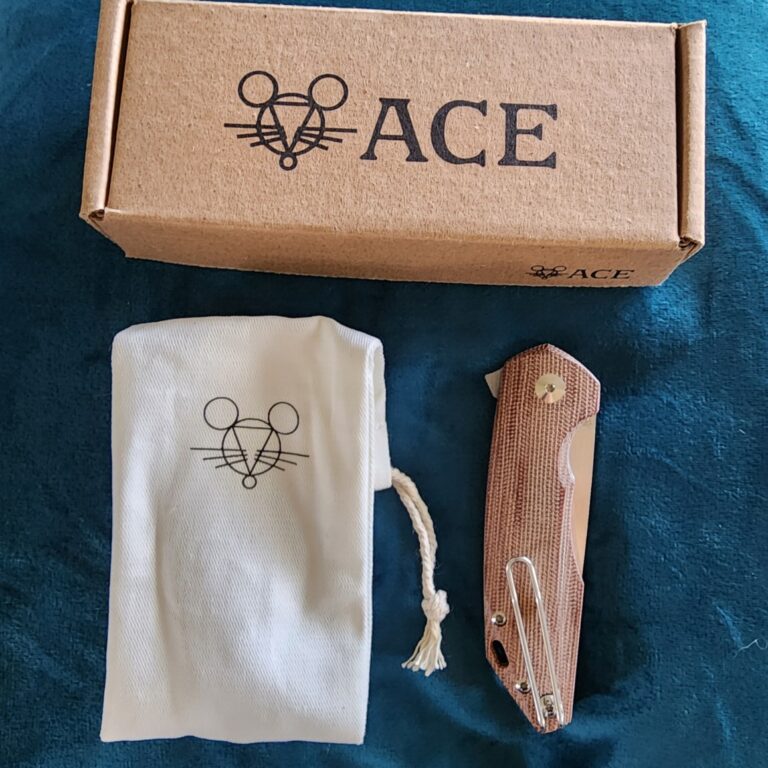 Giant Mouse ACE Corta Natural Canvas Micarta Discounted "Rescue Mouse" knives for sale