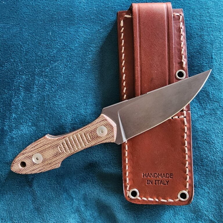 Giant Mouse GMF3 Natural Canvas Micarta Discounted "Rescue Mouse" knives for sale