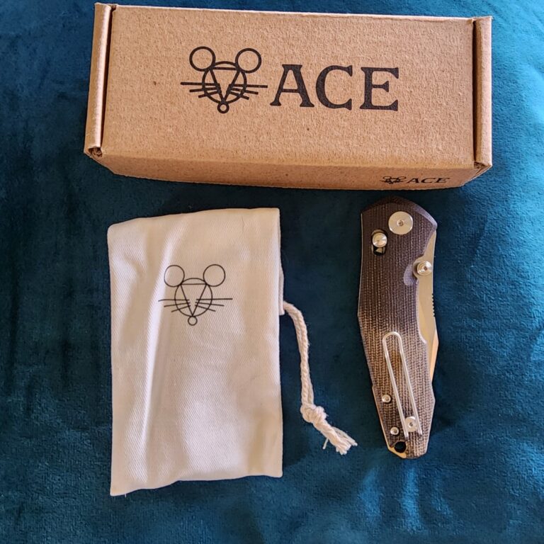 Giant Mouse ACE Nazca Green Canvas Micarta Discounted "Rescue Mouse" knives for sale