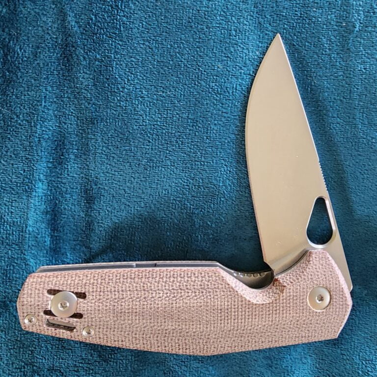 Giant Mouse ACE Nimbus V2 Natural Micarta Discounted "Rescue Mouse" knives for sale