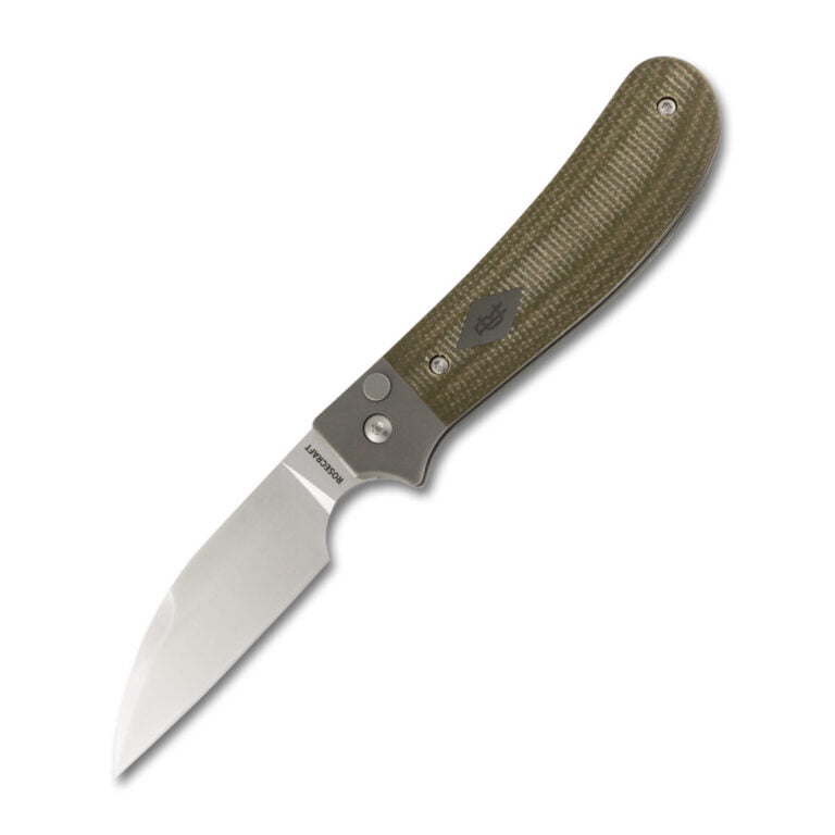 RoseCraft Blades Clinch River Button Lock Green Micarta RCM005-GR knives for sale
