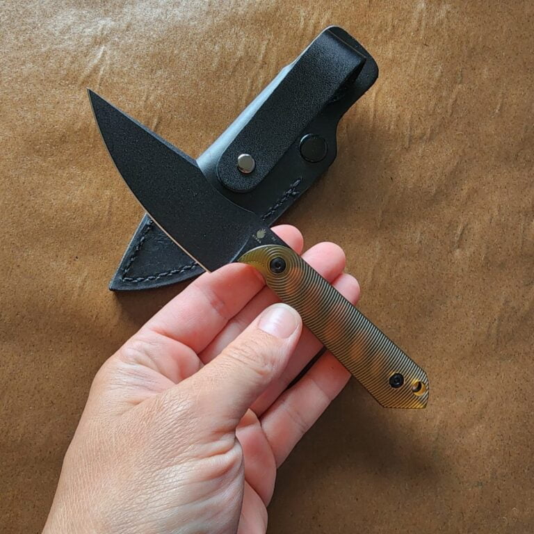 Kizer Harpoon Mini in 3D Black and PEI by Maverick Customs knives for sale