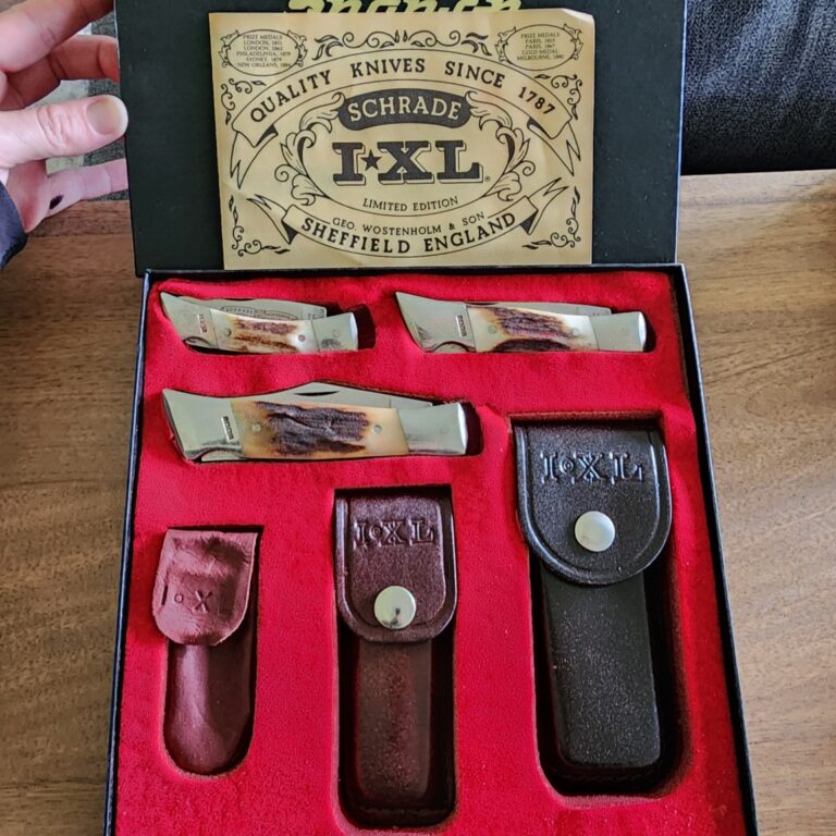 Rare Vintage Schrade I*XL Wostenholm Stag Box Set Advertising for Snap-On knives for sale