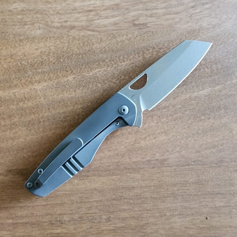 Kizer Sparrow By Vincent Rizzo featuring a S35VN Stone Washed Blade and Titanium Handle knives for sale