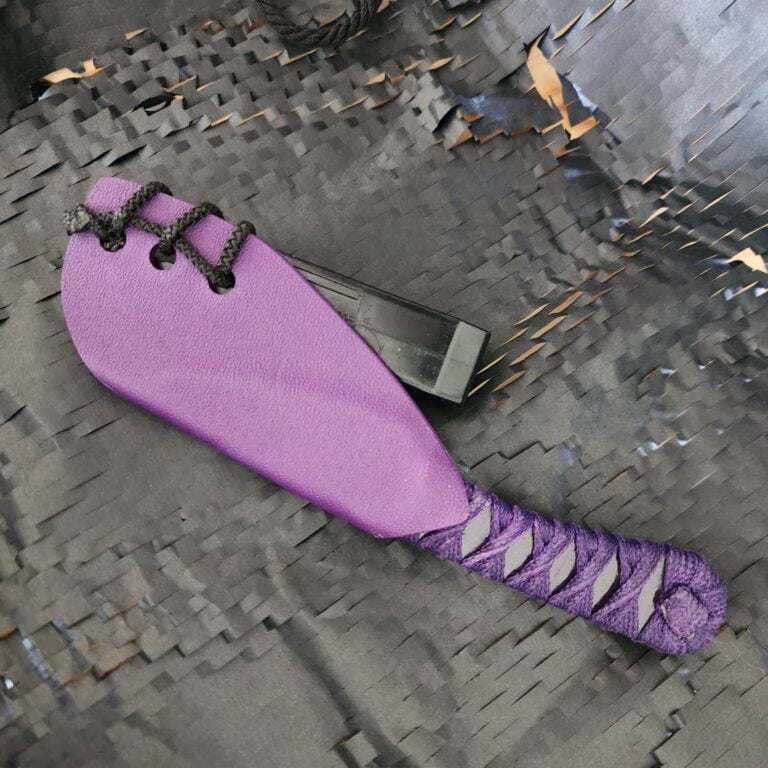 Revenant Corps G10 Great Tailed Grackle with Sheath, Purple on Black. knives for sale