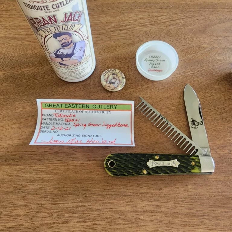 Great Eastern Cutlery #152221 Spring Green Jigged Bone PROTOTYPE knives for sale