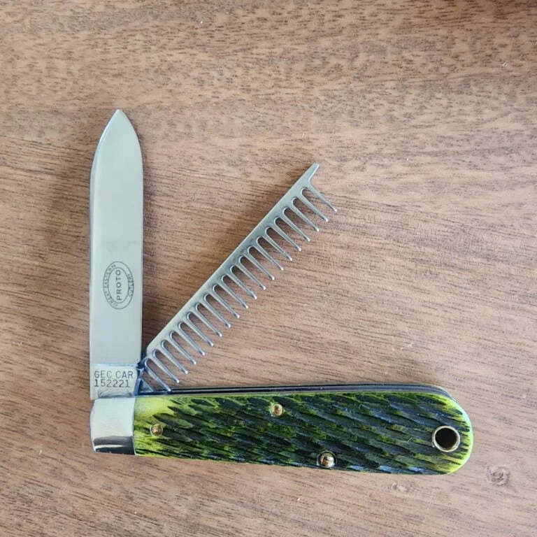 Great Eastern Cutlery #152221 Spring Green Jigged Bone PROTOTYPE knives for sale