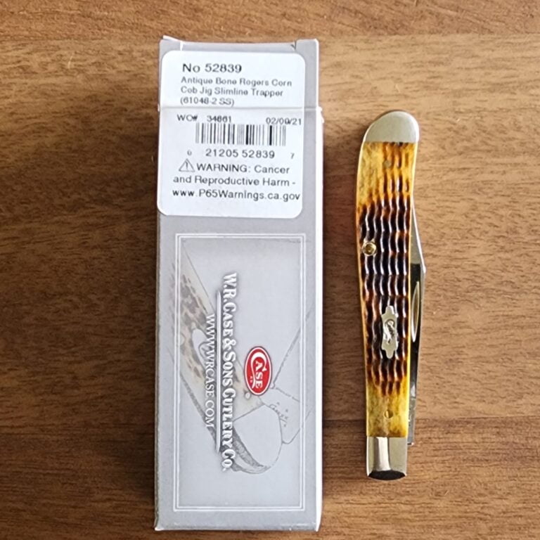 Case XX USA 52839 Antique Bone Corn Cob Jigged Slimline Trapper (used) knives for sale