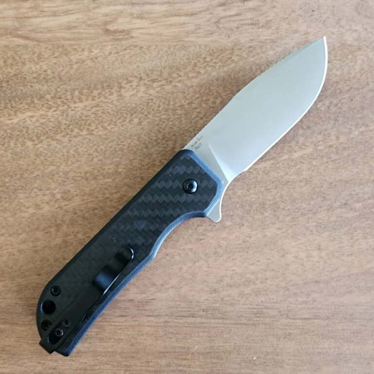 Kizer Nice Guy By Azo featuring a 154 CM Satin Blade and G10 Carbon Fiber Handle V3011C1 knives for sale