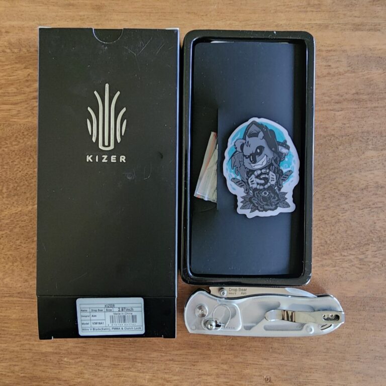 Kizer Drop Bear By Azo with Nitro V Satin Blade, PMMA & Clutch Lock. Model V3619A1 knives for sale