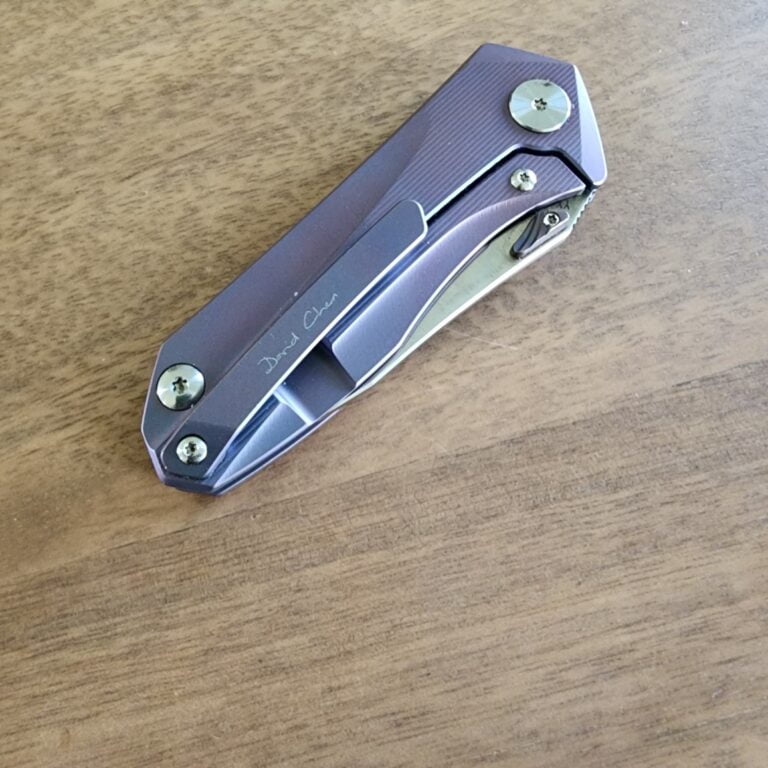 Yon Xanadu Purple Titanium Frame Lock, YX-628 D2 Satin Blade USED knives for sale