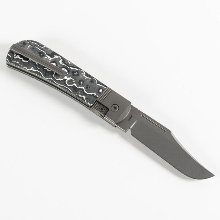 THE BENNY - FAT CARBON WHITE STORM STONEWASH knives for sale