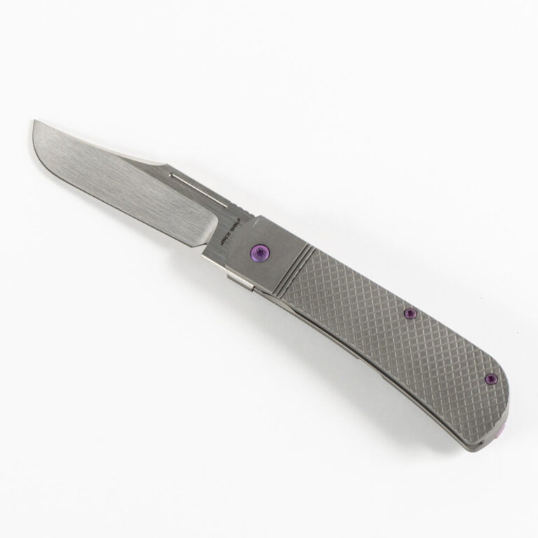 THE BENNY - TITANIUM CROSS HATCH HAND SATIN knives for sale