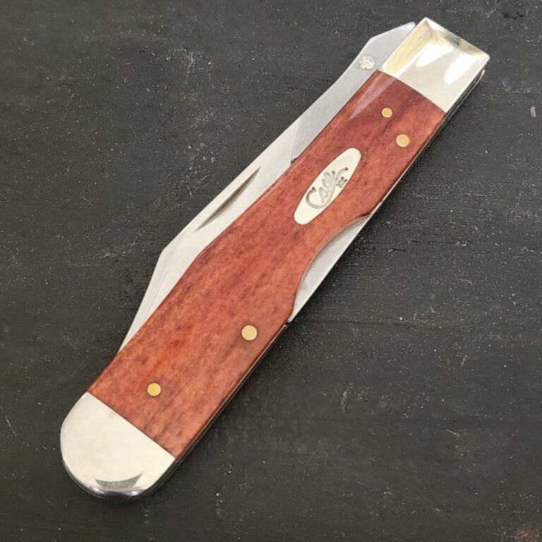 Case XX USA 6111 1/2 SS Chestnut Bone Smooth Cheetah knives for sale