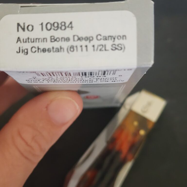 Case XX USA 6111 1/2L SS Autumn Bone Deep Canypn Jig Cheetah knives for sale