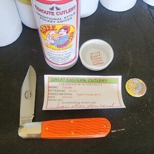 Great Eastern Cutlery #781124 Jigged Orange Delrin PROTOTYPE Rozee knives for sale