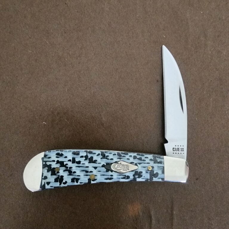 Case XX USA TB 101117 SS Bose White and Black Carbon Fiber / G-10 Weave Smooth Swyback knives for sale