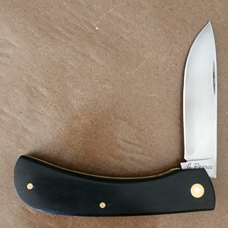 Jeff Pearce Custom Sodbuster in Ebony Wood With Strong Patina knives for sale