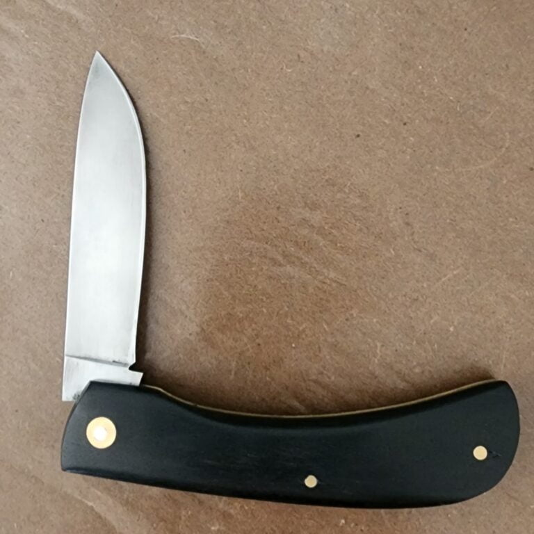 Jeff Pearce Custom Sodbuster in Ebony Wood With Strong Patina knives for sale