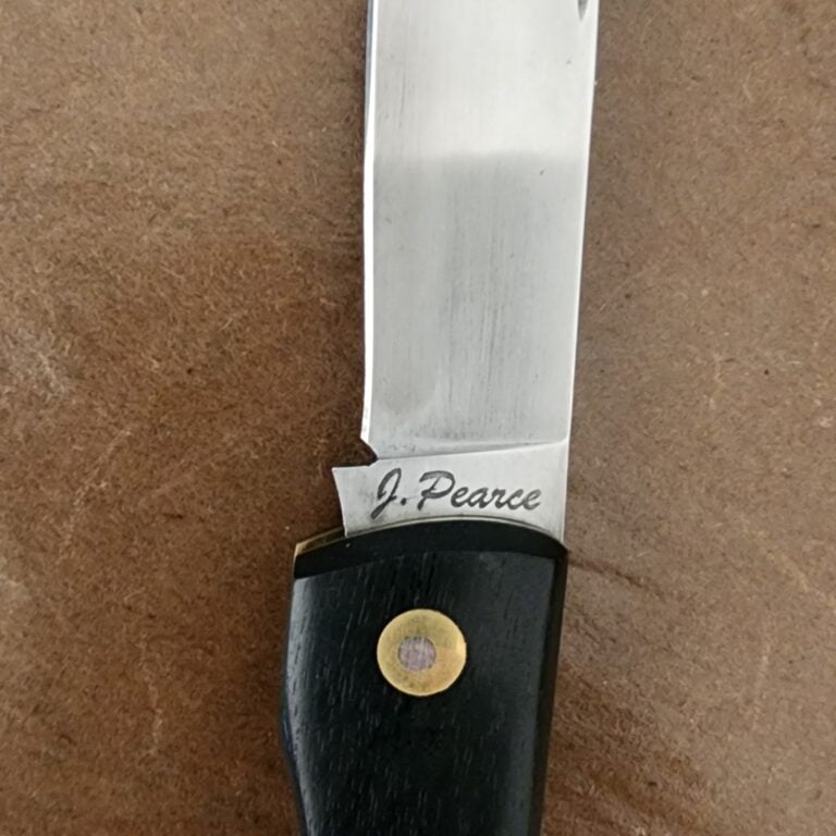 Jeff Pearce Custom Sodbuster in Ebony Wood With Strong Patina knives for sale