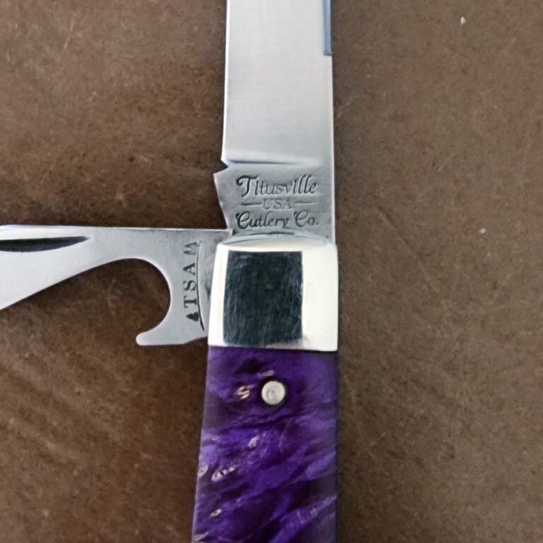 TSA Knives Exclusive Old Man Jack Caplifter w/ Lambsfoot Blade Purple Box Elder 1 of 2 by Daniels 07/2025 knives for sale