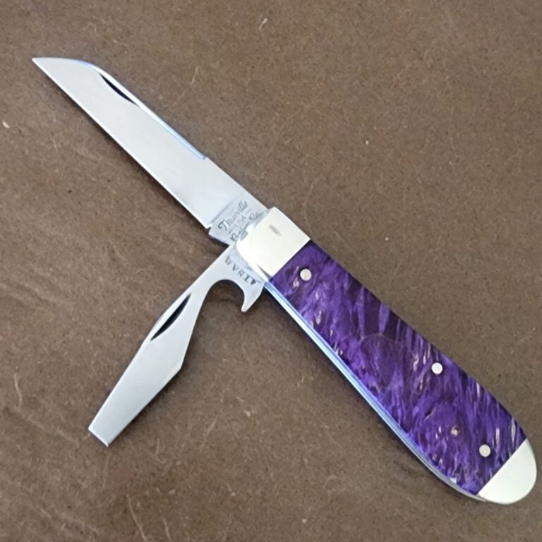 TSA Knives Exclusive Old Man Jack Caplifter w/ Lambsfoot Blade Purple Box Elder 1 of 2 by Daniels 07/2025 knives for sale