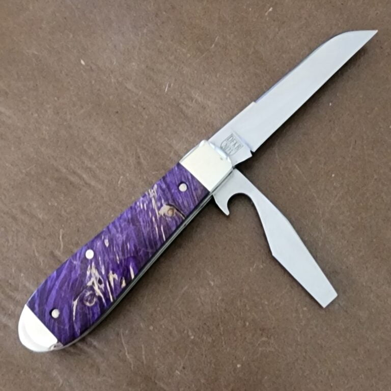 TSA Knives Exclusive Old Man Jack Caplifter w/ Lambsfoot Blade Purple Box Elder 1 of 2 by Daniels 07/2025 knives for sale