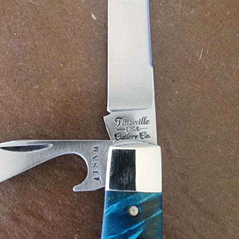 TSA Knives Exclusive Old Man Jack Caplifter w/ Lambsfoot Blade Blue Box Elder 1 of 2 by Daniels 07/2025 knives for sale