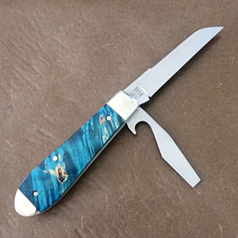 TSA Knives Exclusive Old Man Jack Caplifter w/ Lambsfoot Blade Blue Box Elder 1 of 2 by Daniels 07/2025 knives for sale