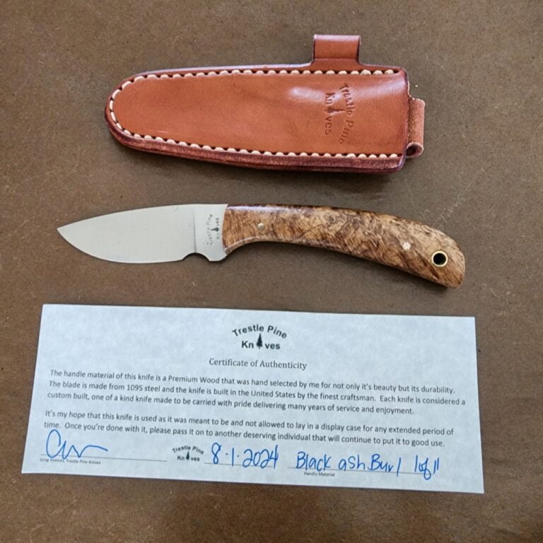 Trestle Pines Knives Black Ash Burl 1 of 11 "Buddy" By Hess and Great Eastern Cutlery knives for sale