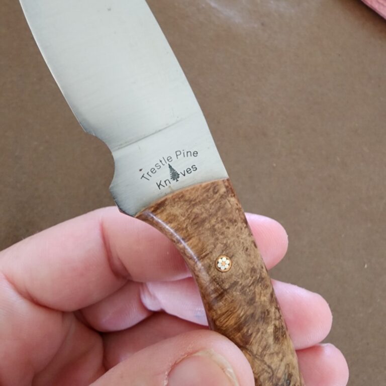 Trestle Pines Knives Black Ash Burl 1 of 11 "Buddy" By Hess and Great Eastern Cutlery knives for sale