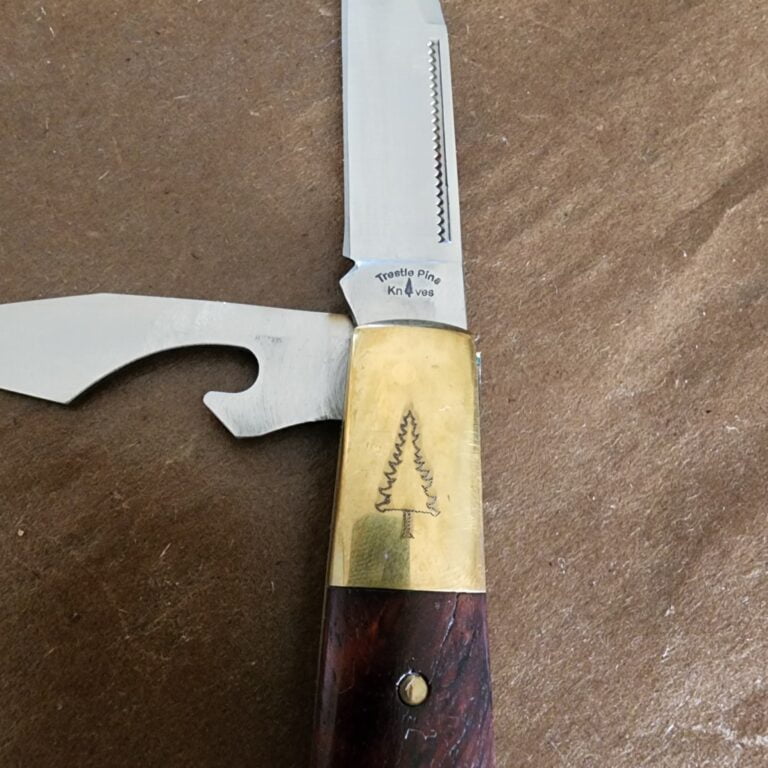 Trestle Pines Knives Grand Portage Honduran Rosewood Caplifter knives for sale