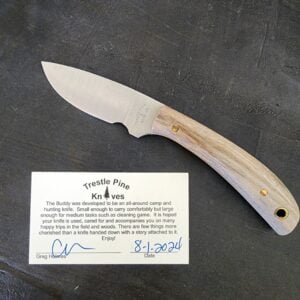 Trestle Pines Knives Old Growth Ash "Buddy" By Hess and Great Eastern Cutlery (no sheath) knives for sale