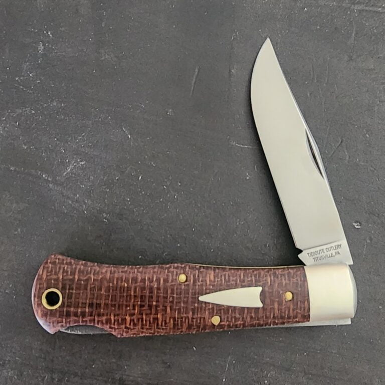 GEC #721123 LB Brown Burlap Micarta knives for sale