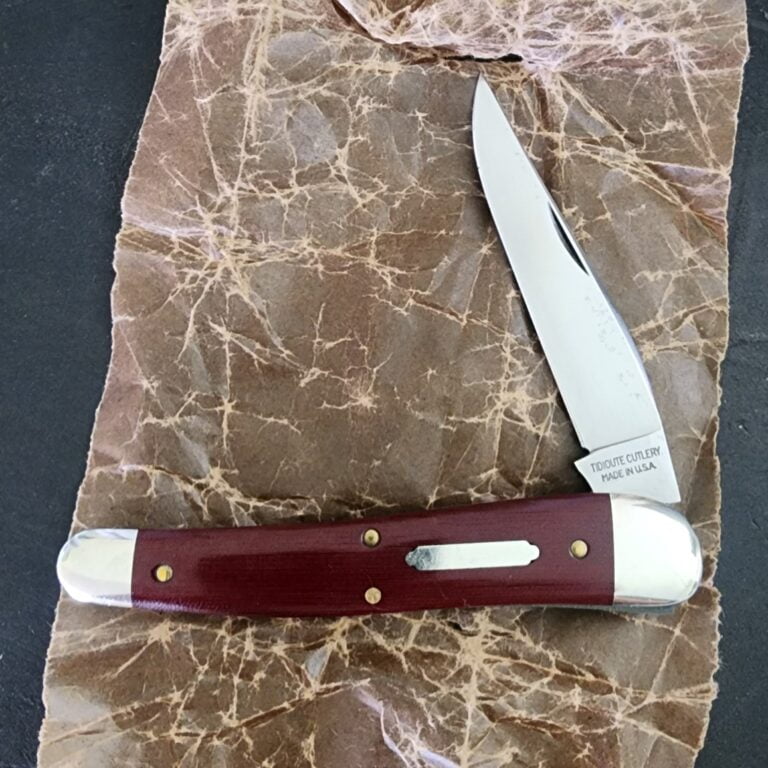 Great Eastern Cutlery #381117 Red Linen Micarta knives for sale