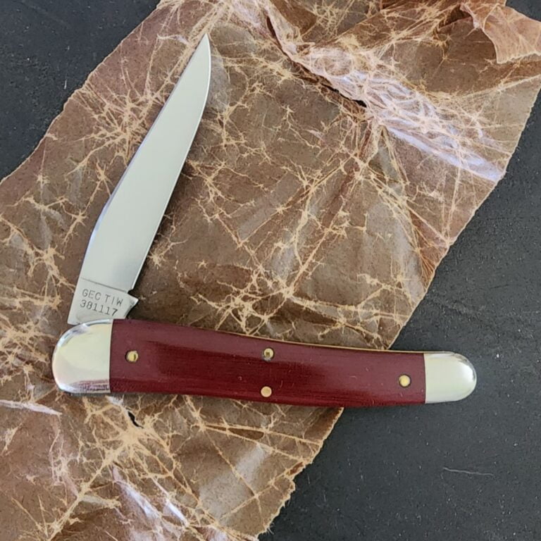 Great Eastern Cutlery #381117 Red Linen Micarta knives for sale