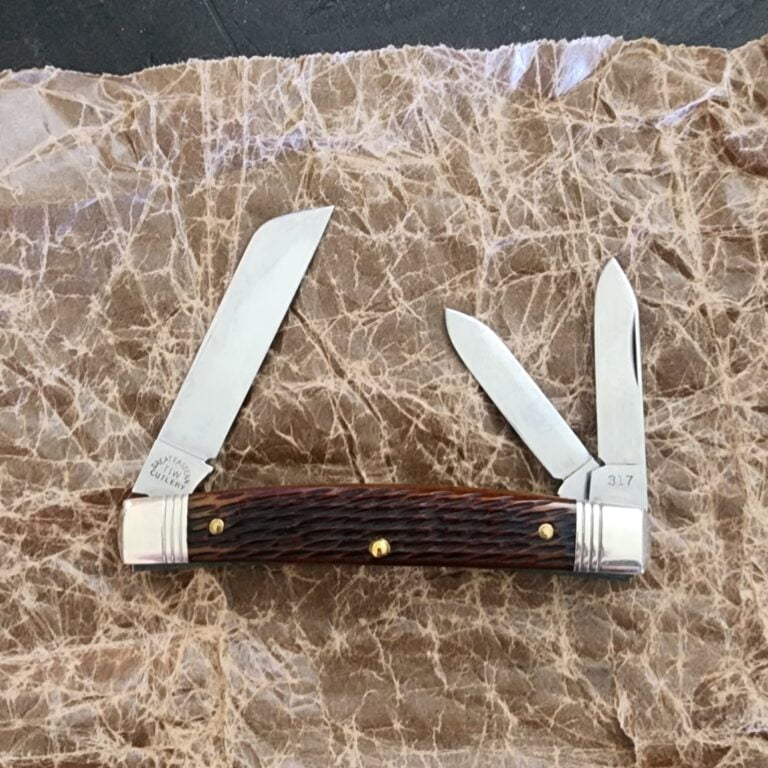 Great Eastern Cutlery #133317 Deep Chestnut Jigged Bone knives for sale