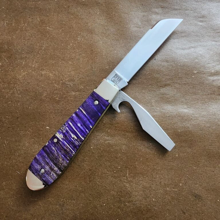 TSA Knives Exclusive Old Man Jack Caplifter w/ Sheepfoot Blade Purple Box Elder 1 of 6 by Daniels 07/2024 knives for sale