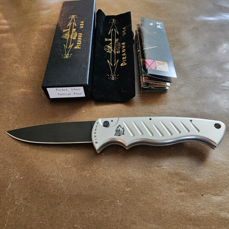 Piranha USA Pocket Silver, Tactical, Plain P1ST knives for sale