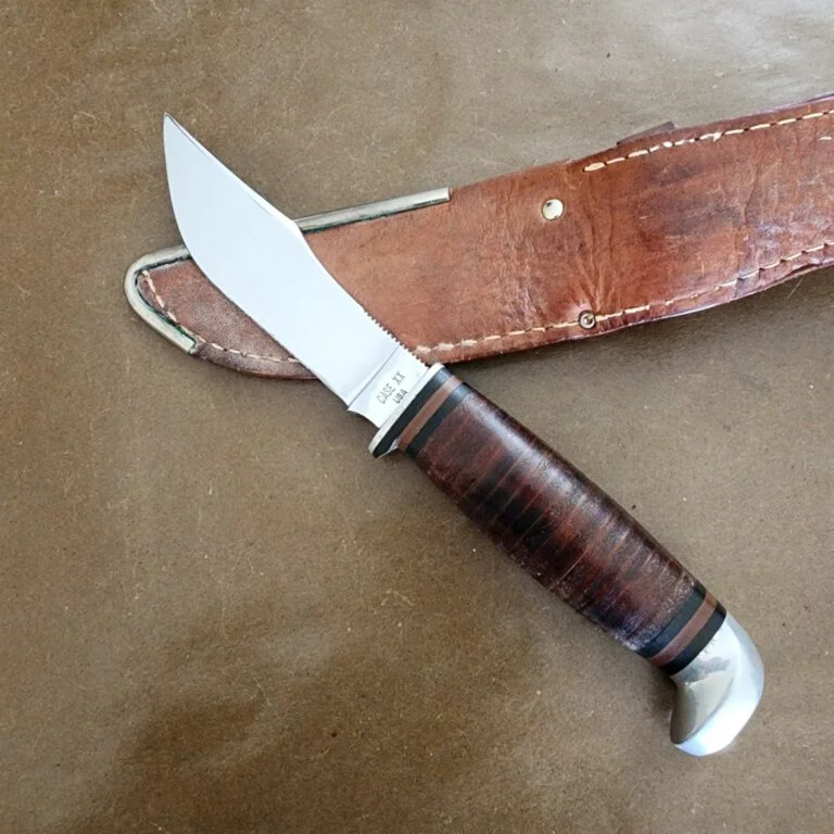 Case XX USA Vintage 362 Sheath Knife in Stacked Leather knives for sale