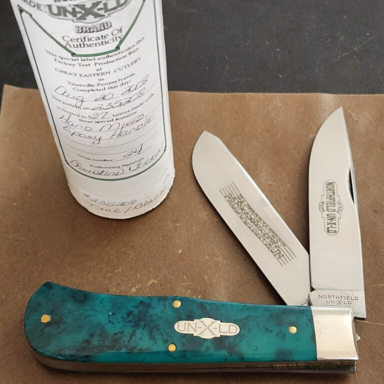 Great Eastern Cutlery #235208 Teal/Black Hand Mixed Epoxy Handle SN24 knives for sale