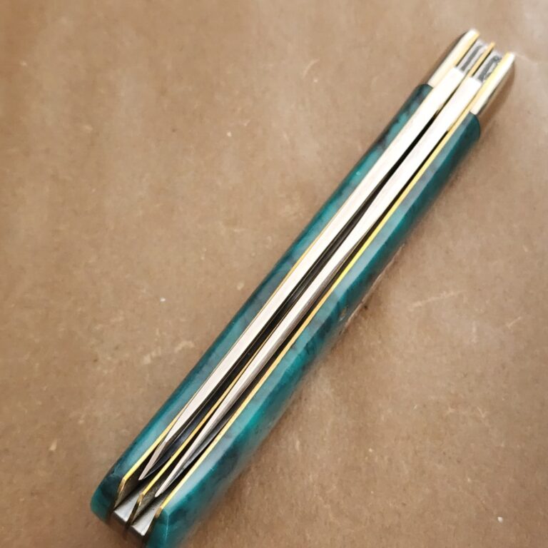 Great Eastern Cutlery #235208 Teal/Black Hand Mixed Epoxy Handle SN24 knives for sale