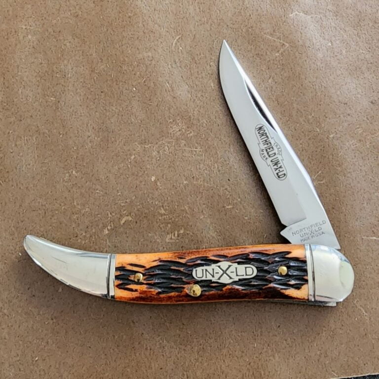 Great Eastern Cutlery #128109 SAB Antique Orange Bone SN04 knives for sale