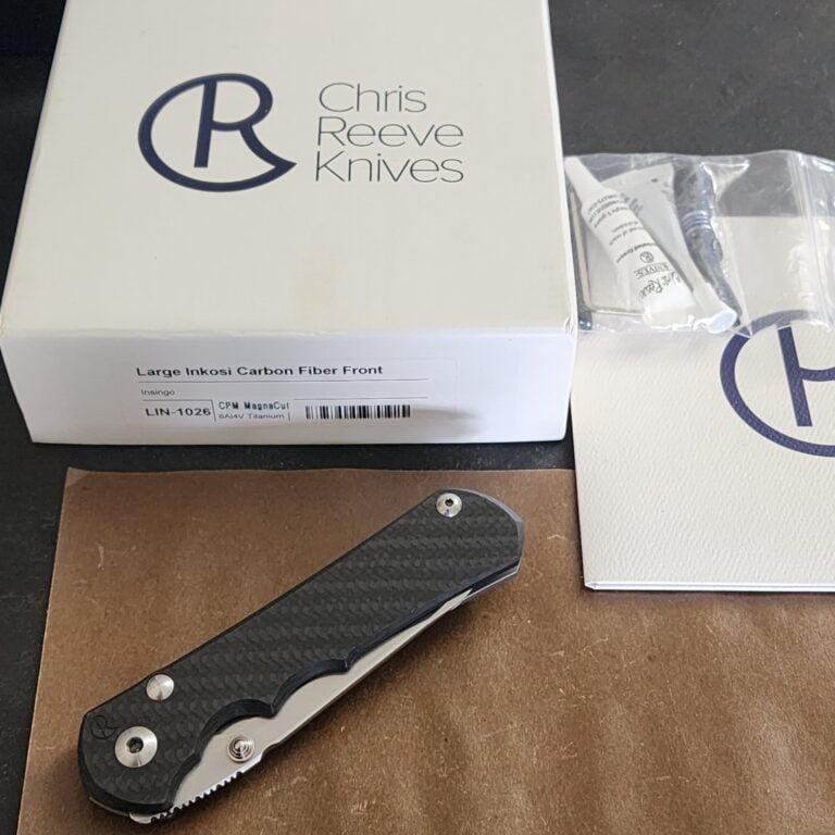 Chris Reeve Knives Large Inkosi Carbon Fiber Front Flipper CPM MagnaCut LIN-1026 6AI4V Titanium knives for sale