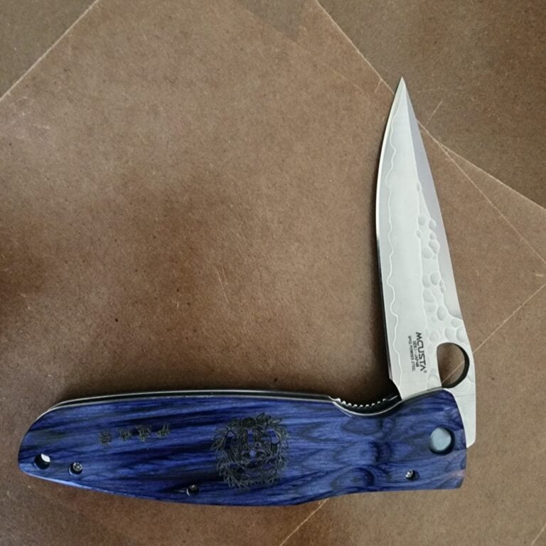 Mcusta MC-0186G SPG2/Blue Pakka Wood knives for sale